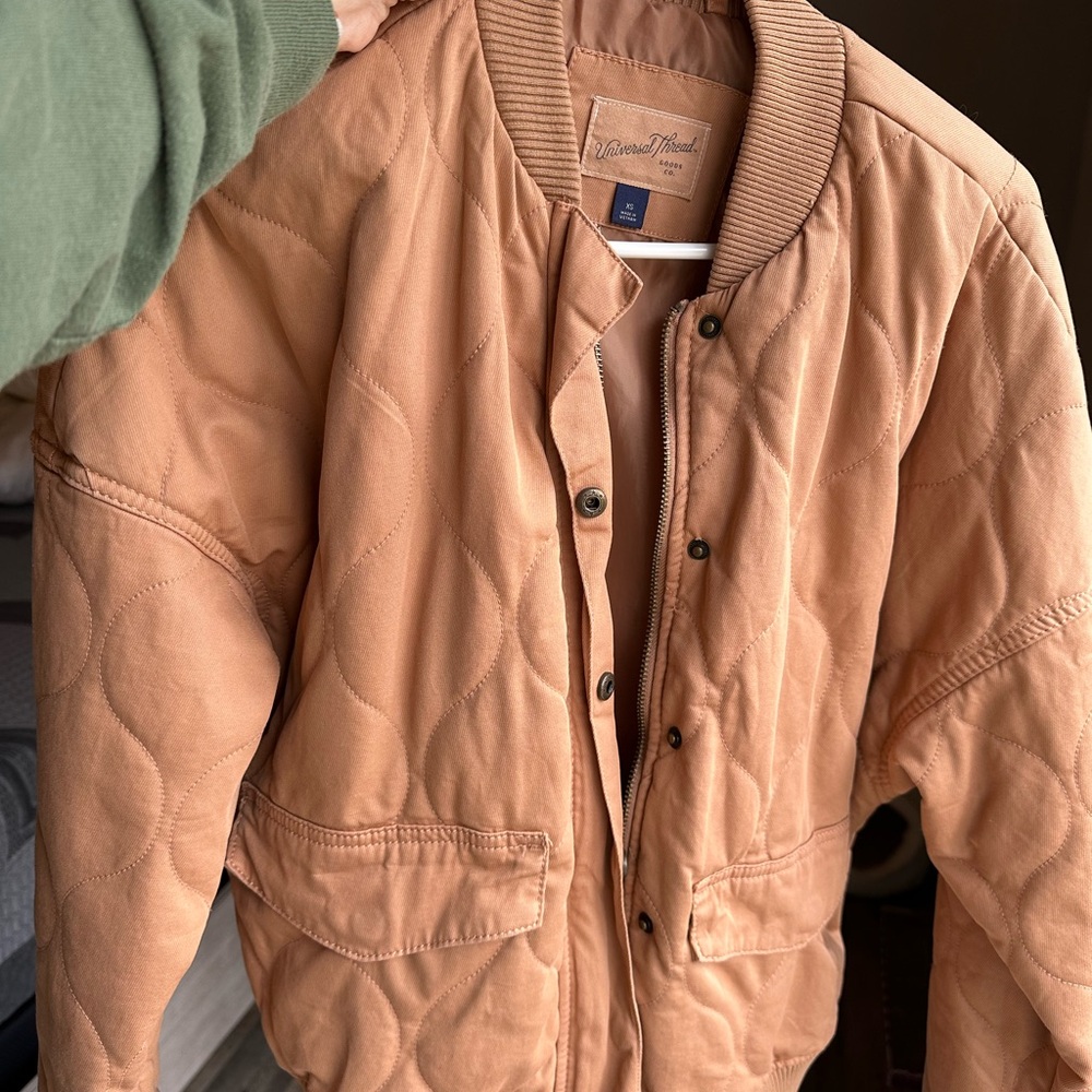 Universal Thread Camel Quilted Bomber Jacket